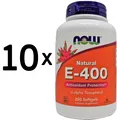 Produktbild: 10 x NOW Foods Vitamin E-400, Natural - 250 softgels (180,00 EUR/kg)