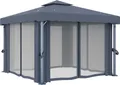 Produktbild: vidaXL Pavillon mit Vorhang 3x3 m Anthrazit Aluminium