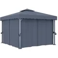 Produktbild: Pavillon Mit Vorhang 3x3 M Anthrazit Aluminium - Vidaxl