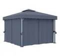 Produktbild: vidaXL Partyzelt Pavillon mit Vorhang 3x3 m Anthrazit Aluminium