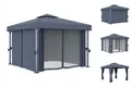 Produktbild: Pavillon Gartenzelt Mit Vorhang 3x3 M Anthrazit Aluminium