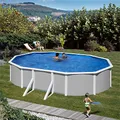 Produktbild: Paradies Pool® Gre Giant oval 300x500x132cm (Ø x H), Stahlwandbecken grau, Poolplane in blau 0,4mm, Handlauf extra breit, inkl. Skimmer-Set und Leiter, Swimmingpool, Menge: 1 Stück