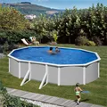Produktbild: Stahlwandpool Gre GIANT Set oval 300x500x132cm grau Folie blau Leiter Skimmer