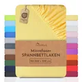 Produktbild: NatureMark - Mikrofaser SPANNBETTLAKEN zum Sparpreis! viele Größen und Farben Markenware (180x200-200x200 cm, gelb)