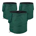 Produktbild: Relaxdays Laubsack selbstaufstellend, 3er Set, 60 L, Pop Up Gartensack mit 3 Griffen, UV-beständig, wasserdicht, grün, 1 Stück