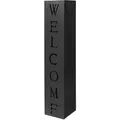 Produktbild: Wiltec - Dekosäule Welcome Pflanzsäule In Schwarz, Gartendeko Aus Stahl, Pflanzenständer Mit Willkommensgruß, Fackelsäule Für Hauseingang Und Vorgarten