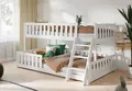 Produktbild: Kids Collective Etagenbett Hochbett Kinderbett 90x200/120x200 cm Rausfallschutz & Lattenrost, Mit Leiter, massives Kiefernholz, Weiß