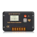 Produktbild: ECO-WORTHY 30A Laderegler Solar 12V/24V, Solar Laderegler Intelligenter Regler mit zwei USB-Anschlüssen Solarbatteriecontroller LCD-Display