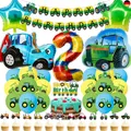 Produktbild: Geburtstagsdeko 2 jahre Junge, Bauernhof Geburtstag Deko Grün, Bruder Traktor 