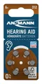 Produktbild: ANSMANN AG Hörgerätebatterien 312 braun 6 Stück - Typ 312 P312 ZL3 PR41 mit 1,4V Knopfzelle