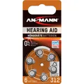 Produktbild: ANSMANN Knopfzellen PR41/312 Zink-Luft 1,4 V, 6 St.