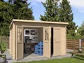 Produktbild: Gartenhaus aus Holz Blockhaus Gerätehaus Garten Holzhaus Schuppen Aster Pultdach