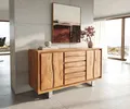 Produktbild: DELIFE Sideboard Live-Edge, Akazie Natur 147 cm 2 Türen 3 Schübe Baumkante Sideboard