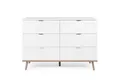Produktbild: Homestyle4u Kommode Sideboard Weiß Holz Schlafzimmerschrank 6 Schubladen Holzfüße