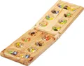 Produktbild: Relaxdays Kalaha Spiel, klappbar, aus Holz, 48 Steine, für 2 Personen, Kinder & Erwachsene, Mancala Brettspiel, natur