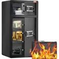Produktbild: VEVOR Safe Tresor mit feuerfester Geldtasche, Doppeltüren-Safe 204 L, 2 höhenverstellbare Trennwände, digitaler Möbeltresor mit Schlüssel, Code, Safe für Geld Schmuck Wertsachen, Schwarz