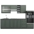 Produktbild: Vicco Küchenzeile, Grün, Anthrazit, Holzwerkstoff, Küchenblock,Rechteckig, 280x81.6x60 cm, Küchen, Küchenzeilen & Küchenblöcke, Küchenzeilen ohne Geräte