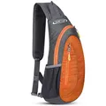 Produktbild: G4Free Leichte Brusttasche Sling Schulter Rucksäcke Nette Umhängetasche Dreieck Pack Rucksack zum Wandern Radfahren Reisen oder Multipurpose Tagepacks, Grau und Orange, S