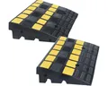 Produktbild: Bordsteinrampe aus Hartgummi schwarz/gelb reflektierend H 100 mm
