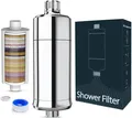 Produktbild: MEKO Kalk- und Wasserfilter 32-Stufen Duschfilter für hartes Wasser Reduziert Chlor Verunreinigung, Zubehör für Handbrausen, feste Duschköpfe, Wasserhähne, Verunreinigungen, Schwermetalle, Filterkapazität 20,000 L