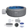 Produktbild: Bestway Lay-Z-SPA Energiespar-Whirlpool Santorini Hydrojet Pro, Ø 216 x 80 cm, 7 Personen, Heizung, Frostwächter, 10 HydroJet-Düsen, 180 AirJet-Düsen, App-Steuerung, Thermo-Abdeckung, LEDs, Graphit