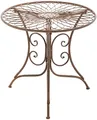 Produktbild: CLP Beistelltisch Ariano I Runder Balkontisch in Jugendstil I Eisentisch lackiert und wetterfest I Durchmesser 55 cm, Farbe:antik braun