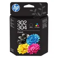 Produktbild: HP Hewlett-Packard 302/304 Tri-color/Black Ink Crtg 2-Pk, 302/304 (CMYK) (B82L1AE#LS1)