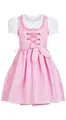 Produktbild: Nübler Dirndl Mädchen Linda - 3-teiliges Set inkl. Bluse & Schürze - Rosa, Original bayerische Tracht - Hochwertige, Pflegeleichte Qualität - Kinderdirndl für Oktoberfest, Größe:104