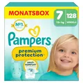 Produktbild: Pampers Premium Protection Größe 7, 128 Windeln, 15kg+, Doppelter Schutz für die Haut und vor Auslaufen