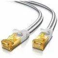 Produktbild: Primewire Flachbandpatchkabel CAT 7 mit Braiding, Gigabit Ethernet LAN Kabel 10 Gbit/s U/FTP PIMF, Netzwerkkabel - 25m