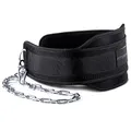 Produktbild: Fitgriff® Dip Gürtel mit Kette + 2 Karabiner, Dip Belt für Bodybuilding, Krafttraining, Gewichtheben - Gewichthebergürtel, Gewicht Gürtel (Schwarz, Onesize)