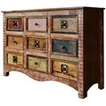 Produktbild: Massivmoebel24 Kommode, Mehrfarbig, Holz, Echtholz,Altholz, 9 Schubladen, 130x85x40 cm, Wohnzimmer, Kommoden & Sideboards, Kommoden