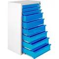 Produktbild: ADB MAMMUT Schubladenschrank lichtgrau, lichtblau 9 Schubladen 70,0 x 43,5 x 120,0 cm, 1 St.