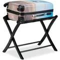 Produktbild: Relaxdays Kofferständer Holz, klappbar, Gepäckablage, Kofferaufbewahrung, für Reisegepäck, HBT: 52,5x66,5x48 cm, schwarz