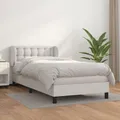 Produktbild: Boxspringbett mit Matratze Weiß 100x200 cm Kunstleder