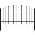 Produktbild: vidaXL Gartenzaun mit Speerspitze Stahl 181 x 125 cm Schwarz 144942