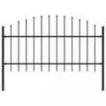 Produktbild: Vidaxl - Gartenzaun Mit Speerspitzen Stahl (1 - 1,25) X 1,7 M Schwarz