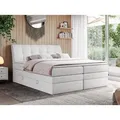 Produktbild: Boxspringbett Polsterbett mit Bettkästen Multipcket Matratze Doppelbett Kopfteil - GOLD 10 KING - 120x200cm - Weiß Kunstleder - H3 - Weiß