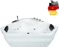 Produktbild: Basera BASIC Indoor Eck-Whirlpool Badewanne Capri 145 x 145 cm mit 12 Massagedüsen, Wasserfall, LED-Ambiente