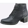 Produktbild: Schnürstiefelette HEINE, Damen, Gr. 37, blau (marine), Glattleder, Leder, Schuhe Schnürstiefelette