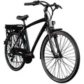 Produktbild: Elektrofahrrad Alu-City Herren Adore 113E, Schwarz, Metall, Display mit Led, Beleuchtung vorne und hinten, Antirutschpedale, Rücklicht, Seitenständer, Freizeit, Sport & Fitness, Fahrräder