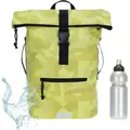 Produktbild: Rucksack Plane Time Bag 24 L Kurierrucksack Roll-Top Herren Damen Freizeitrucksack Geheimfach Brustgurt Fahrradrucksack Elephant 12824 Cyber Camo G... - Gelb