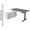 Produktbild: Kerkmann Schreibtisch Move 1, 2168, graphit, mit Sideboard, elektrisch verstellbar, 160 x 102cm