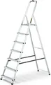 Produktbild: Drabest | Leiter - 7 Stufen, Tragfähigkeit 125kg - Alu Leiter, Klappleiter, Anti-Rutsch-Füße, Trittleiter, Leiter