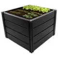 Produktbild: KHW | Hochwertiges Hochbeet | Demeter M | platzsparend | 82 × 82 × 61 cm - 336 Liter | ideal für Urbane Gärten | nachhaltiges Gärtnern | förd... - Grau