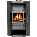 Produktbild: Eck-Kaminofen Victoria Panama, schwarz, dauerbrandfähig – 9kW - Schwarz