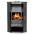 Produktbild: EEK A Eck-Kaminofen Victoria Panama, schwarz, dauerbrandfähig – 9kW
