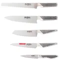 Produktbild: GLOBAL G-2951138R Messerset 5-teilig – japanisches Profi-Messerset aus Cromova 18 Edelstahl bestehend aus G-2, G-9R, GS-5, GS-11, GS-38