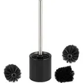 Produktbild: Bremermann WC-Bürste WC-Garnitur, 3 Ersatzköpfe, Kunststoffborsten und Edelstahl-Bürstenhalter, schwarz