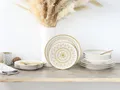 Produktbild: Mandala Gold weiss Kombiservice 12 tlg für 4 Personen Steinzeug CreaTable 23607
